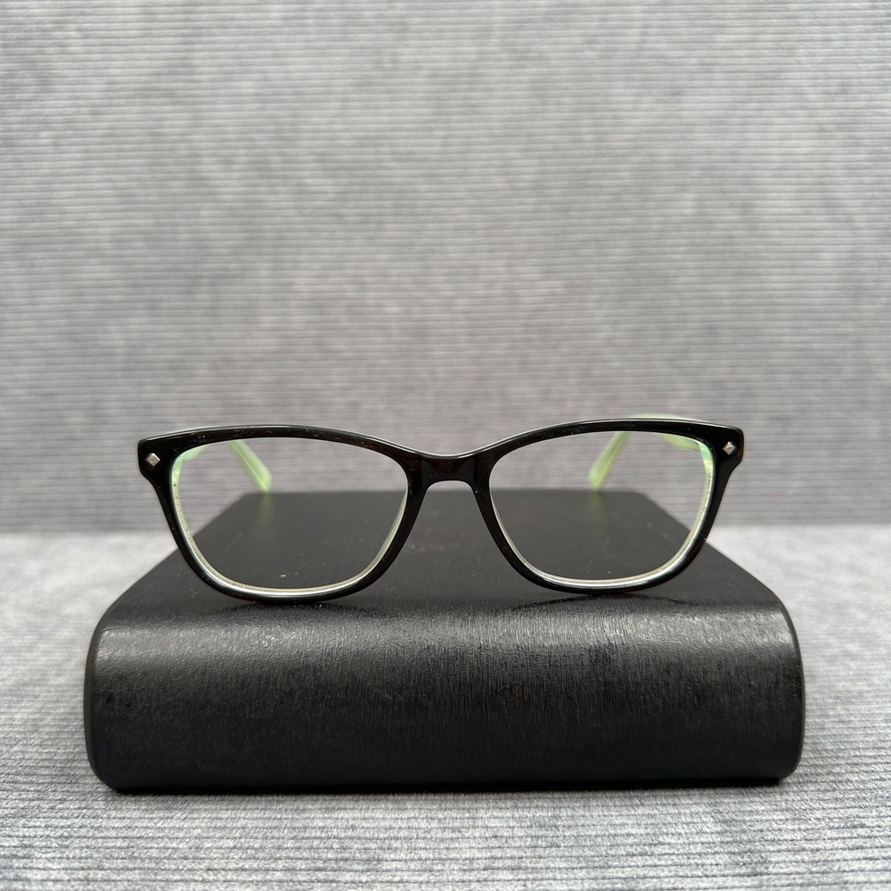 Vintage Style Two-Tone Y2K Eyeglass Frames Black and Mint Green 70s